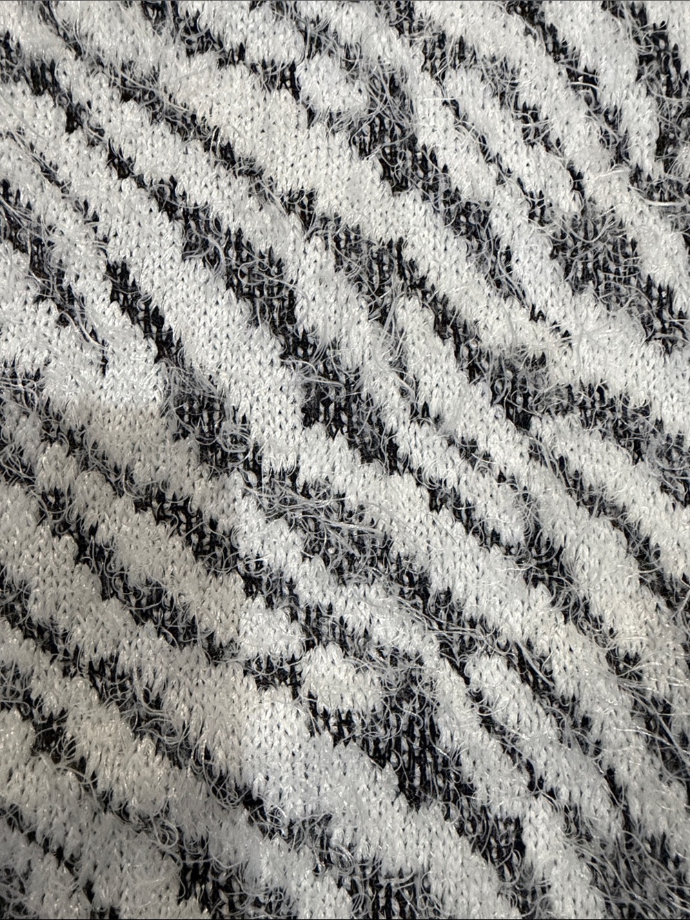 Maurice’s Cozy Open-Front Zebra Print Cardigan Sweater - White & Gray - Picture 3 of 5